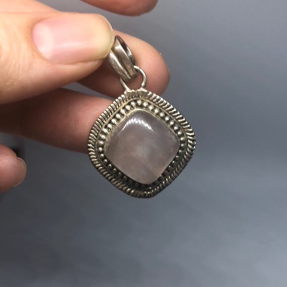 Sterling Silver Rose Quartz Pendant - Picture 3 of 4